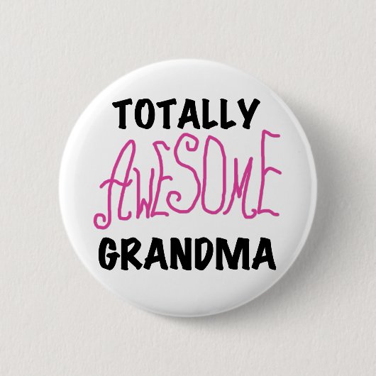 Total fantastische Großmutter - rosa T-Shirts und Button (Vorderseite)