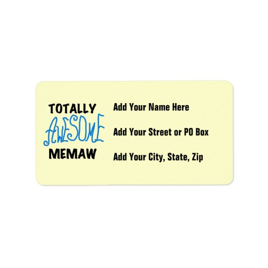 Total fantastische Memaw blaue T - Shirts und Adressaufkleber (Vorne)