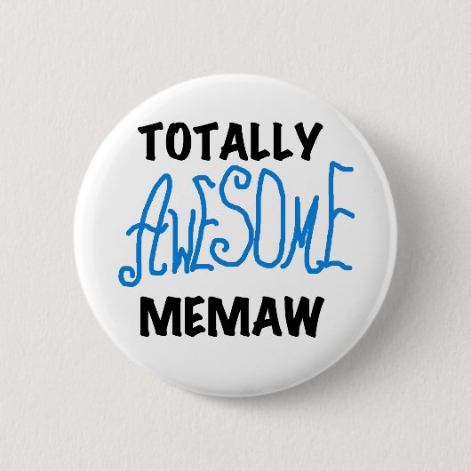 Total fantastische Memaw blaue T-Shirts und Button (Vorderseite)