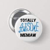 Total fantastische Memaw blaue T-Shirts und Button (Vorne & Hinten)