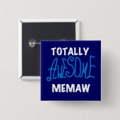 Total fantastische Memaw blaue T-Shirts und Button (Vorne & Hinten)