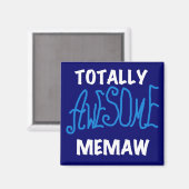 Total fantastische Memaw blaue T-Shirts und Magnet (Vorderseite/Rückseite)