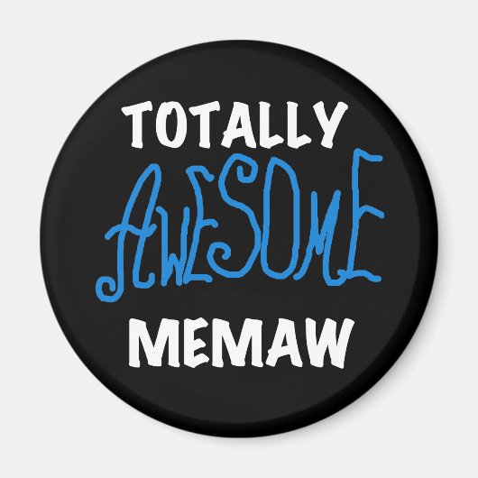 Total fantastische Memaw blaue T-Shirts und Magnet (Vorne)