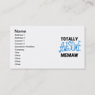 Total fantastische Memaw blaue T - Shirts und Visitenkarte