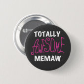 Total fantastische Memaw rosa T - Shirts Button (Vorne & Hinten)