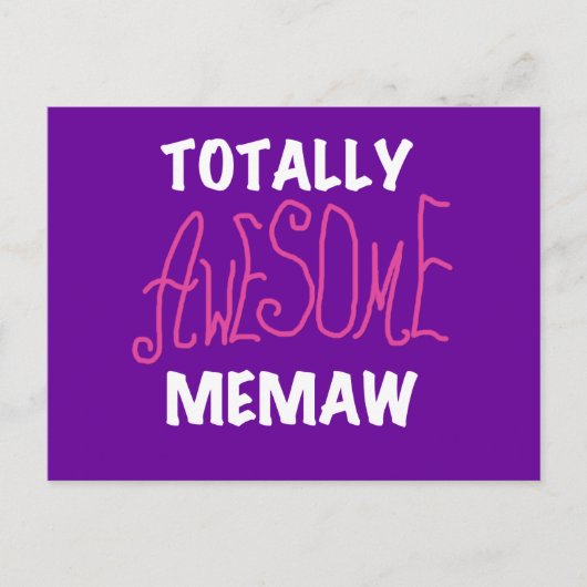 Total fantastische Memaw rosa T - Shirts Postkarte (Vorderseite)