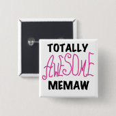 Total fantastische Memaw rosa T-Shirts und Button (Vorne & Hinten)