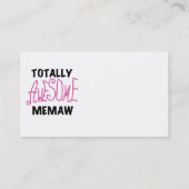 Total fantastische Memaw rosa T - Shirts und Visitenkarte (Rückseite)