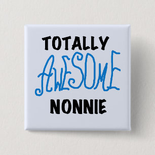 Total fantastische Nonnie blaue Text-T-Shirts und Button