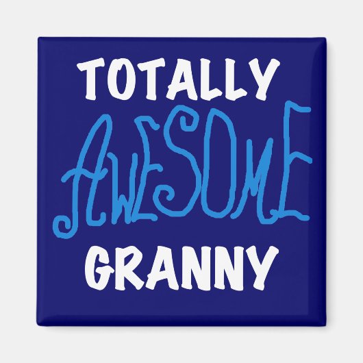 Total fantastische Oma-blaue T-Shirts und Geschenk Magnet (Vorne)