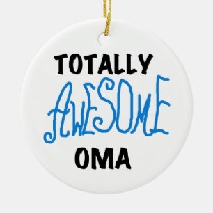 Total fantastische Oma blaue T - Shirts und Keramik Ornament
