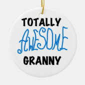 Total fantastische Oma-blaue T-Shirts und Keramik Ornament (Vorne)