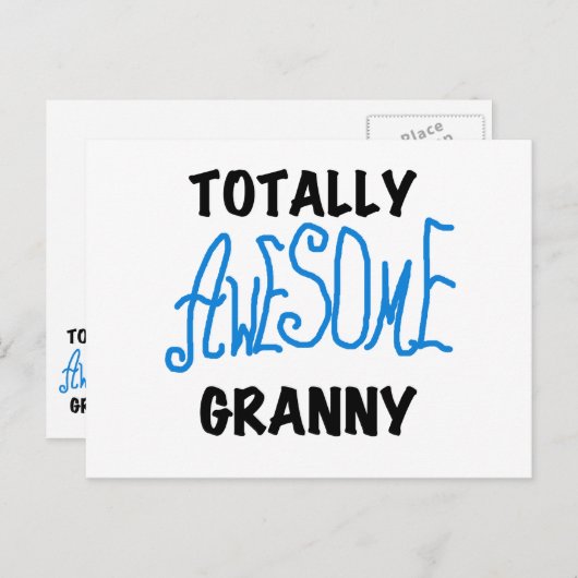 Total fantastische Oma-blaue T-Shirts und Postkarte (Vorne/Hinten)