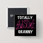 Total fantastische Oma-Rosa-T-Shirts und Geschenke Button (Vorne & Hinten)