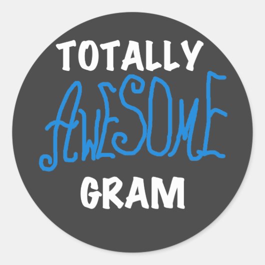 Total fantastisches Gramm-blaue T-Shirts und Runder Aufkleber (Vorderseite)