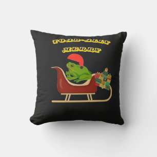 Total Fröhlicher Frosch Weihnachts-T-Shirt Kissen
