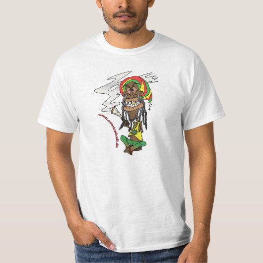 Total gechillter Rastafari mit Joint T-Shirt (Vorderseite)
