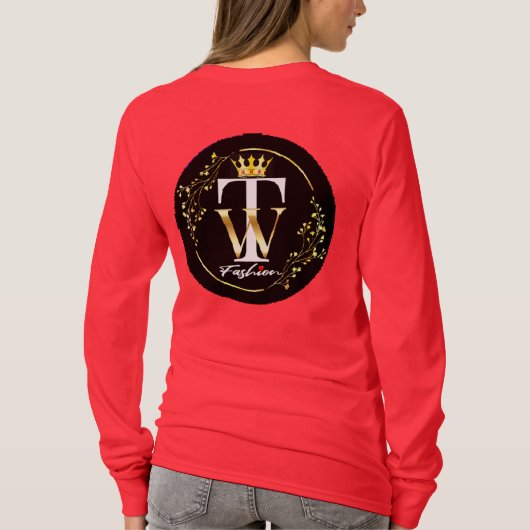 Total Geweckt Fashion Logoed Red Long Sleeve T-Shi T-Shirt (Rückseite)