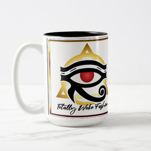 Total Geweckt Mode Signature Pyramide Coffee Cup Zweifarbige Tasse (Links)