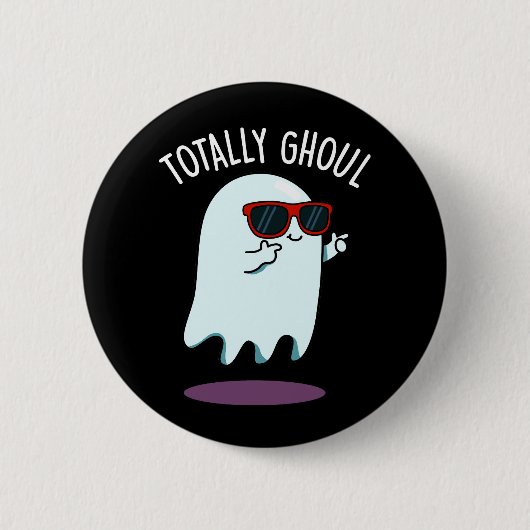 Total gruseliger lustiger Geist Pun Dark BG Button (Vorderseite)