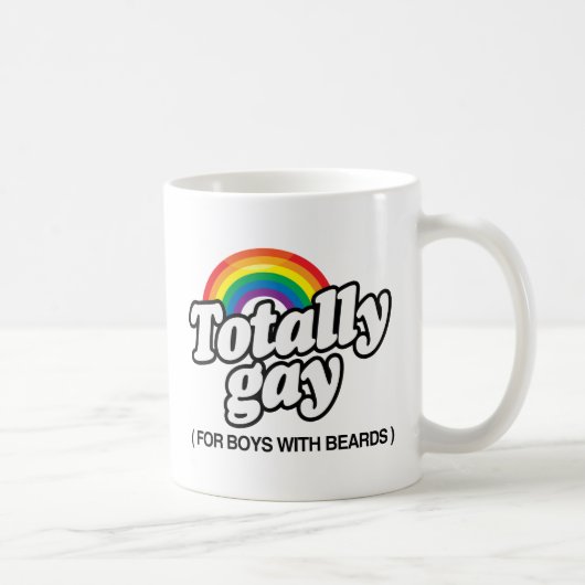 TOTAL HOMOSEXUELL FÜR JUNGEN MIT BÄRTEN - .PNG KAFFEETASSE (Rechts)