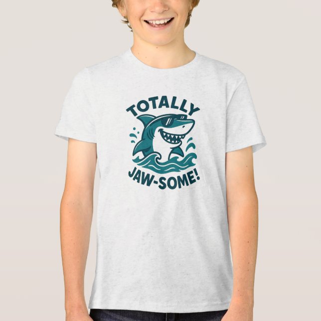 Total Jaw-some cooles Hai-Design Tri-Blend Shirt (Vorderseite)