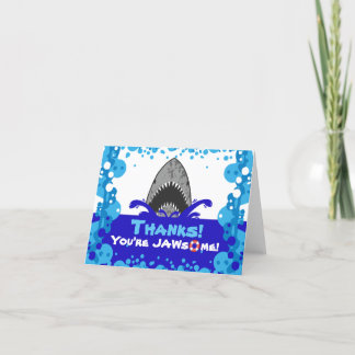 Total Jawsome Shark Themed Birthday Pool Party Dankeskarte