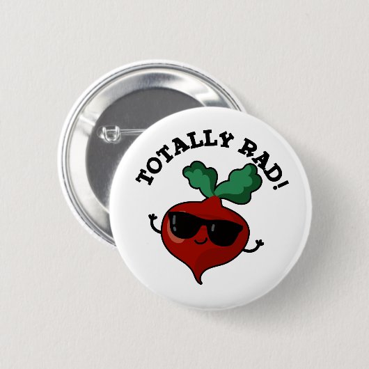 Total Krass Funny Veggie Radish Pun Button (Vorne & Hinten)