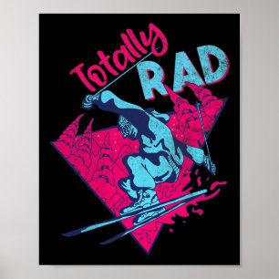 Total lässige, retro Skier Vintage 80er 90er Skiau Poster
