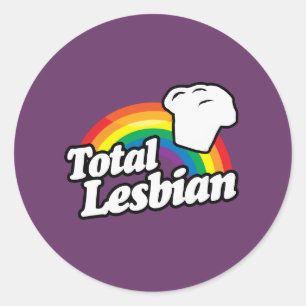 TOTAL LESBIAN MUFFIN - WEISS - (2).png Runder Aufkleber