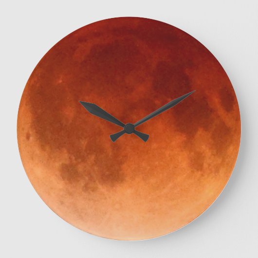 Total Lunar Eclipse Blood Moon Clock Große Wanduhr (Vorderseite)