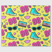 Total Neunzigerjahre! Gemustert Geschenkpapier (Flach)