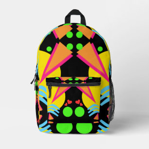 Total New Wave Achtziger Bedruckter Rucksack