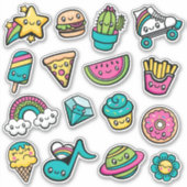 Total Niedlich Doodles Vinyl Aufkleber (Vorderseite)