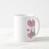 Total Niedlich Gray Cat Liebe Kunst, Dichtung und Kaffeetasse (VorderseiteRechts)