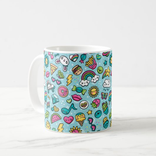 Total niedliche Gekritzel-Tasse Kaffeetasse (Vorderseite Links)