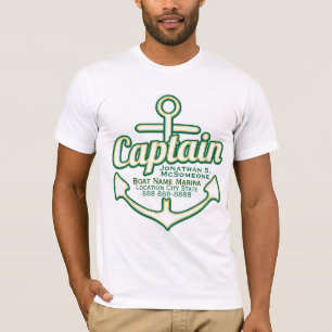 Total Personalisiert Captain Anchor Nautical T-Shi T-Shirt