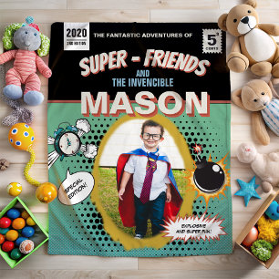 Total Personalisiert Retro Comic Superhero Fleecedecke