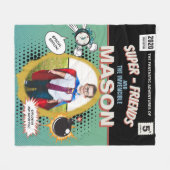 Total Personalisiert Retro Comic Superhero Fleecedecke (Vorderseite (Horizontal))