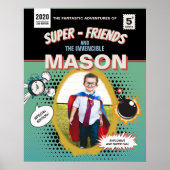 Total Personalisiert Retro Comic Superhero Poster (Vorne)