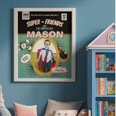 Total Personalisiert Retro Comic Superhero Poster