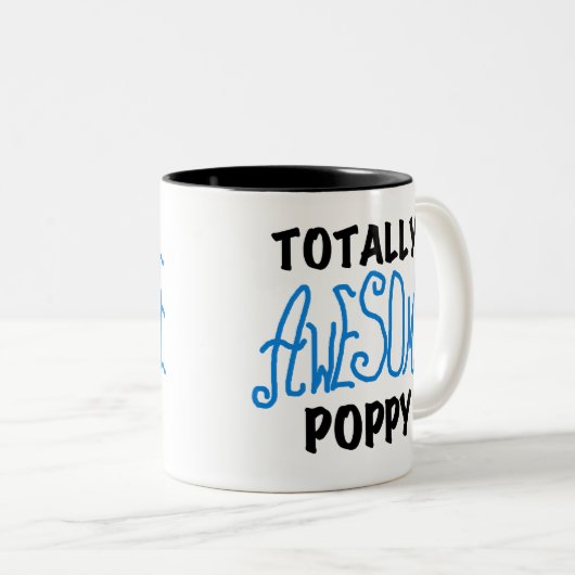 Total Phantastisch Mohnblumen und Geflügel Zweifarbige Tasse (VorderseiteRechts)