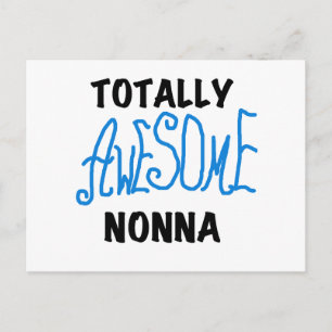 Total Phantastisch Nonna Blue T - Shirt und Gesche Postkarte