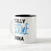 Total Phantastisch Nonna Blue T - Shirt und Gesche Zweifarbige Tasse (Vorderseite Links)