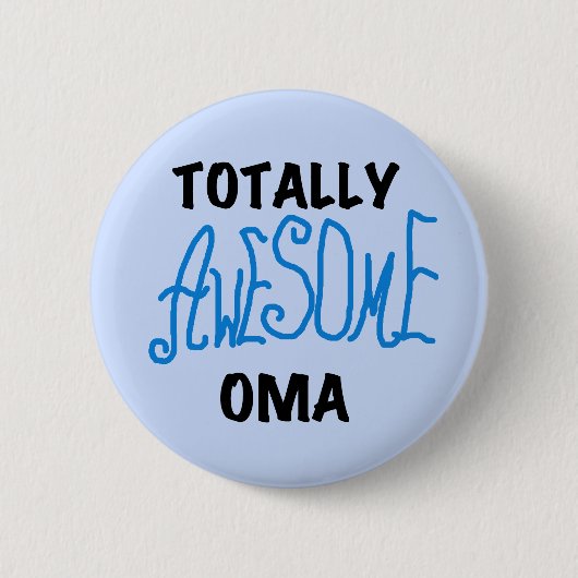 Total Phantastisch Oma Blue T - Shirt und Geschenk Button (Vorderseite)