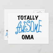 Total Phantastisch Oma Blue T - Shirt und Geschenk Postkarte (Vorne/Hinten)