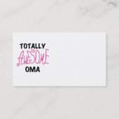 Total Phantastisch Oma Pink T - Shirt und Geschenk Visitenkarte (Rückseite)