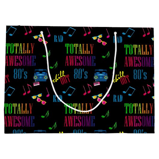 Total Phantastische 80er Party Große Geschenktasch Große Geschenktüte (Rückseite)