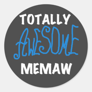 Total Phantastische Memaw Blue T - Shirt Runder Aufkleber