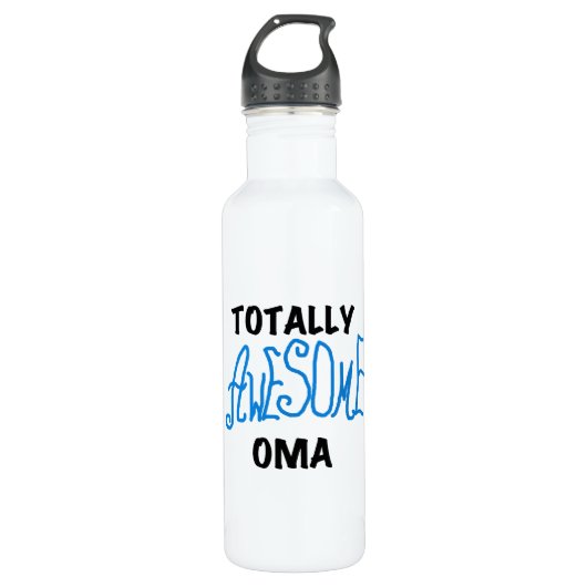 Total Phantastische Oma Blue T - Shirt und Trinkflasche (Vorderseite)